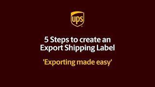 How to Create a UPS International Shipping Label in 5 Easy Steps [upl. by Wie]