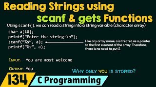 Reading Strings using scanf and gets Functions [upl. by Ancell]