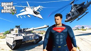 GTA V MODS SUPERMAN FIGHTS THE ARMY  MILITARY MOD [upl. by Eben]