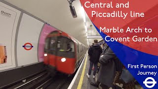 London Underground First Person Journey  Marble Arch to Covent Garden Via Holborn [upl. by Lartnom413]