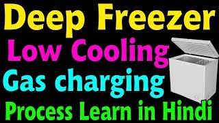 Deep freezer cooling troubleshoot find R34a gas charging process learn how repair fridge in Hindi [upl. by Edyaw]