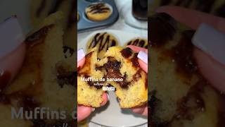 Muffins de banano rellenos de Nutella [upl. by Eaner899]