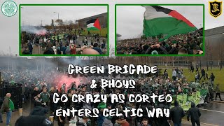 Green Brigade amp Bhoys Go Crazy as Corteo Enters Celtic Way  Celtic 2  Livingston 0  231223 [upl. by Alarice]