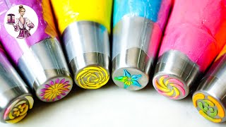 How to use Russian nozzle piping tips to make beautiful flowers in 7 easy steps [upl. by Leivad]