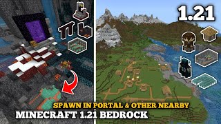 Bedrock Seed Minecraft 121 Seed  Spawn in Portal  Nearby Bastion amp Fortress  Minecraft bedrock [upl. by Anatsirhc]