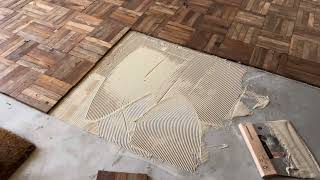 Laying 5 finger parquet flooring [upl. by Litman]