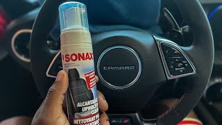 How To Clean Alcantara Steering Wheel  Camaro ZL1  Sonax Review [upl. by Reginnej769]