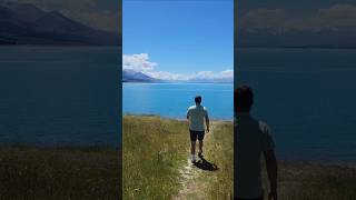 Taking in the insane views at Lake Pukaki New Zealand 🇳🇿 [upl. by Nonnah]