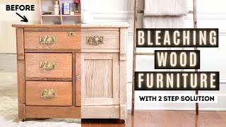 DIY Wood Bleaching  Furniture Makeover  Ashleigh Lauren [upl. by Sauncho]