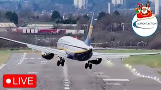 STRONG CROSSWIND Landings LIVE Birmingham Airport 28122023 planespotting [upl. by Thaine]