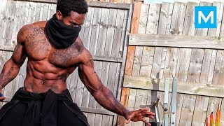 REAL NINJA with Amazing Skills  Giga Uguru  Muscle Madness [upl. by Adalbert]