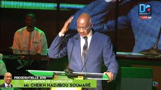 REPLAYPrésidentielle 2019 Revivez la déclaration de Candidature de Cheikh Hadjibou Soumaré [upl. by Cloots]