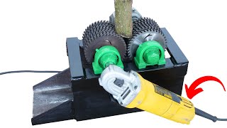 TWIN Angle Grinder HACK  Make A Twin Angle Grinder Powered Wood Chipper  DIY [upl. by Aldous437]