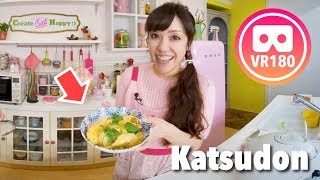 How to Make Katsudon Pork Cutlet Rice Bowl Recipe  VR180 Cooking  Create Eat Happy [upl. by Auqenet]