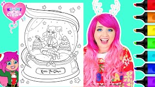 Coloring Kimmi The Clown Christmas Coloring Book  Snow Globe Coloring Page  Ohuhu Art Markers [upl. by Dloreh947]