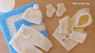 Como tejer una Mantita Cobija para bebe a Crochet Ganchillo Ajuar tejido Parte 1 [upl. by Kirsti]