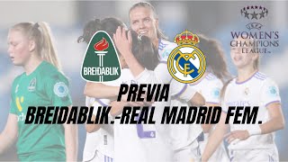 PREVIA BREIDABLIKREAL MADRID FEMENINO  JORNADA 5 CHAMPIONS LEAGUE FEMENINA [upl. by Moran]