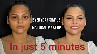 Natural Everyday Makeup Tutorial For Beginners In India Skin  Affordable Products  Step By Step [upl. by Olwen]