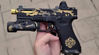 Custom Glock 45 with Gold Tin Barrel [upl. by Lodnar]