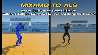 RIG Mixamo Characters To ALS using Blender and AutoRigPro [upl. by Hpsoj637]