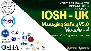 IOSH Managing Safely V50  Module 4  Understanding Responsibilities [upl. by Byers]