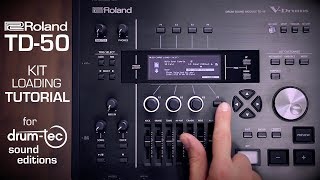 Roland TD50 vdrums kit loading tutorial for drumtec sound editions [upl. by Haibot]