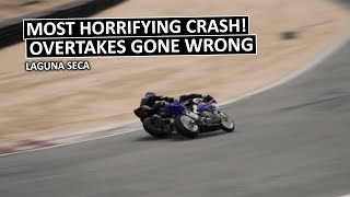 MOST HORRIFYING CRASHES Overtakes Gone Wrong  Laguna Seca [upl. by Korb]