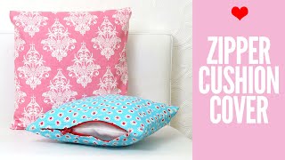 Zippered Cushion Covers for Beginners  Easy Tutorial [upl. by Nrubyar512]