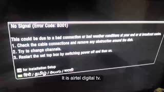 How to fix No signal error code B001 on TV screen Airtel dish tv connection [upl. by Hollenbeck]