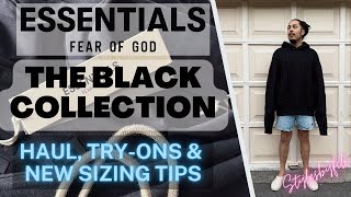 ESSENTIALS The Black Collection 2023 Haul  New Sizing Review Try ons PLUS Styled Fits 😎 [upl. by Ester]