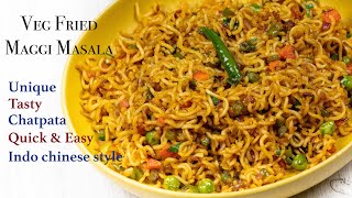 Veg fried maggi masala  a unique must try maggi noodles recipe  fried maggi  Maggi masala [upl. by Hgielrak]