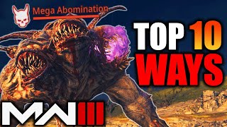 Top 10 EASIEST Ways To Kill A Mega Abomination in MW3 Zombies Best Strategy [upl. by Llerud]