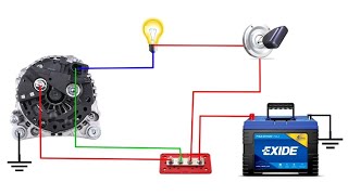 Bosch 12v 140  How to Wire Bosch Alternator  Bosch 2 pin Alternator Wiring Diagram  How to Wire [upl. by Garnes]