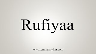 How To Say Rufiyaa [upl. by Nonnahsed]