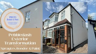 Transform Your Pebbledash Exterior Walls With Spraytex Painted Wall Coatings  New Malden Surrey [upl. by Evreh]