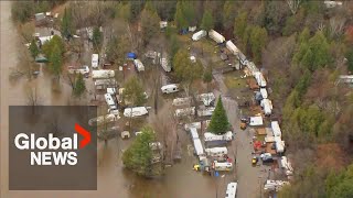 Heavy rain leads to flooding in parts of Quebec [upl. by Aiynat561]