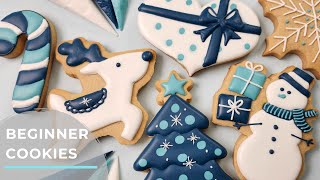 Beginner Royal Icing Cookie Tutorial  Winter Wonderland [upl. by Arimay]