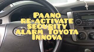 Paano Reactivate car security alarm Toyota Innova😉 [upl. by Dustman]