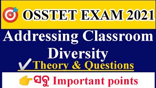 Addressing Classroom Diversityosstet pedagogy classImportant topics with QuestionsVidya Alaya [upl. by Notnilc]