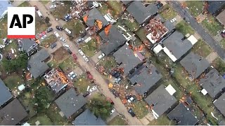 Severe storms in Oklahoma leave extended damage injuries and power outages [upl. by Threlkeld240]