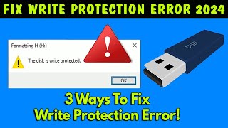 fix the disk is write protected windows 1110  how to remove write protection from USB 2024 [upl. by Oznecniv]