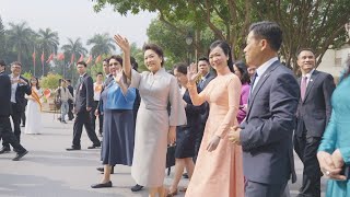 Peng Liyuan visits Vietnam National University Hanoi [upl. by Boehike826]