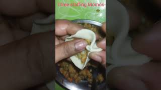 Momos recipe three staffing momos banay steed food shorts [upl. by Ahsircal494]