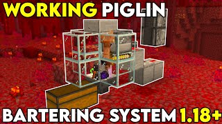 EASY Piglin Bartering Farm 118 For Minecraft Bedrock [upl. by Cartie212]