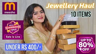 80 off MEESHO Maha Sale  MEESHO Jewellery Haul Under Rs 400  MEESHO trendy Jewellery [upl. by Kamerman]