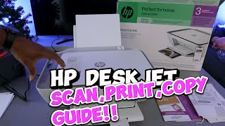 HP DESKJET All In One Printer SCAN PRINT COPY Tutorial  Full Guide [upl. by Oaoj989]