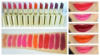 Milani Color Statement Lipstick  Lip Swatches  Beautywithemilyfox [upl. by Tullius]