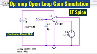 Op Amp Open Loop Gain Simulation using ltspice [upl. by Sane887]