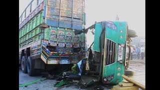 Dozens dead after bus crash in southern Pakistan [upl. by Brahear]