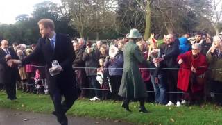 The Royal Family at Sandringham Church Christmas Service 2016 [upl. by Encratia]